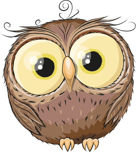 (s133-24-1A) Cute Cartoon Owl