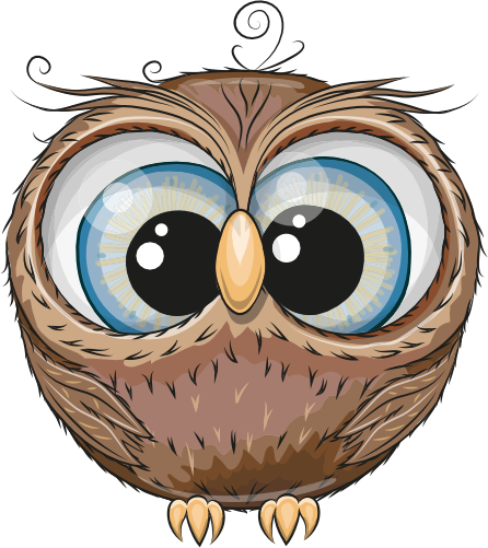 (s133-24-1B) Cute Cartoon Owl
