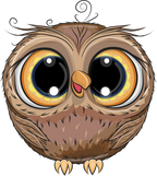 (s133-24-1C) Cute Cartoon Owl