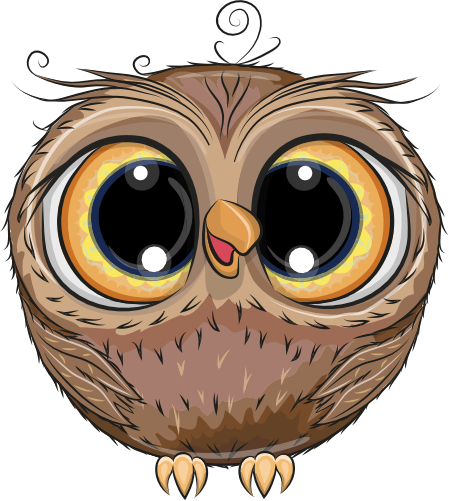 (s133-24-1C) Cute Cartoon Owl