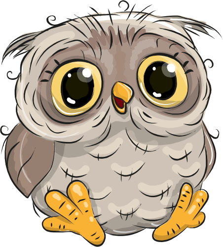 (s133-24-1D) Cute Cartoon Owl
