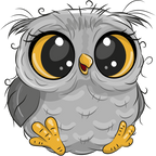 (s133-24-1E) Cute Cartoon Owl