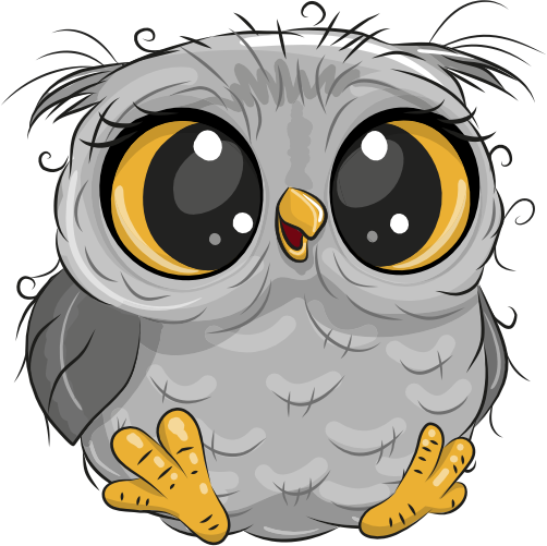 (s133-24-1E) Cute Cartoon Owl