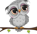(s133-24-1F) Cute Cartoon Owl