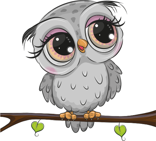 (s133-24-1F) Cute Cartoon Owl