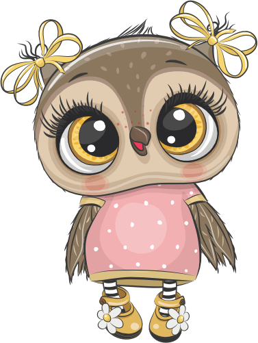 (s133-24-1H) Cute Cartoon Owl