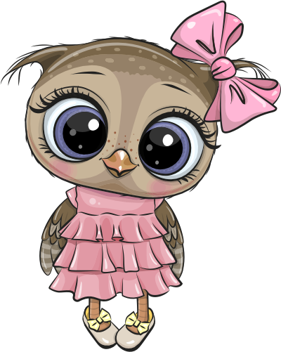(s133-24-1J) Cute Cartoon Owl