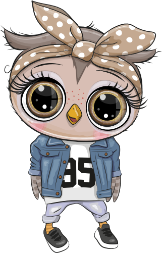 (s133-24-1K) Cute Cartoon Owl