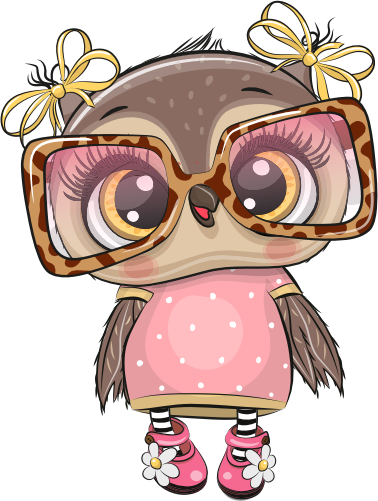(s133-24-1L) Cute Cartoon Owl