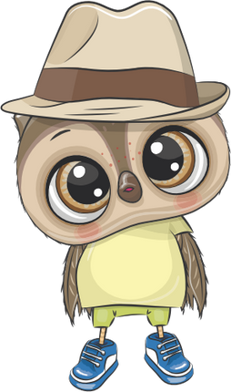 (s133-24-1M) Cute Cartoon Owl