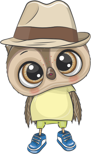 (s133-24-1M) Cute Cartoon Owl