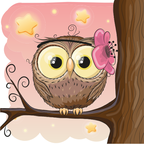 (s133-24-1P) Cute Cartoon Owl