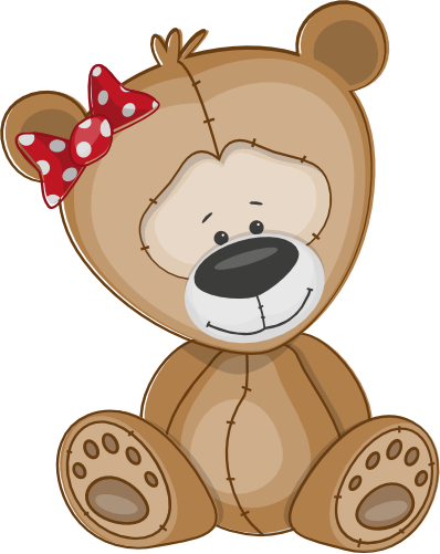 (s133-25-E) Cute Cartoon Teddy Bear Bow