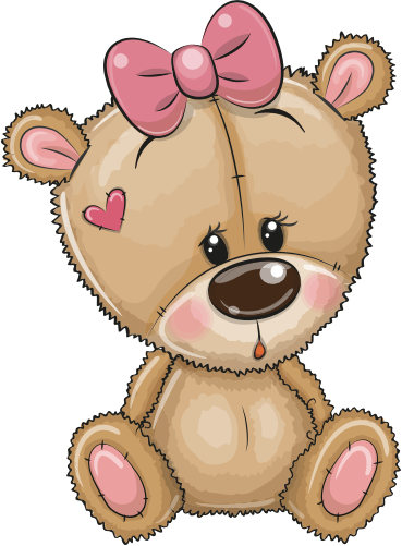 (s133-25-G) Cute Cartoon Teddy Bear Bow