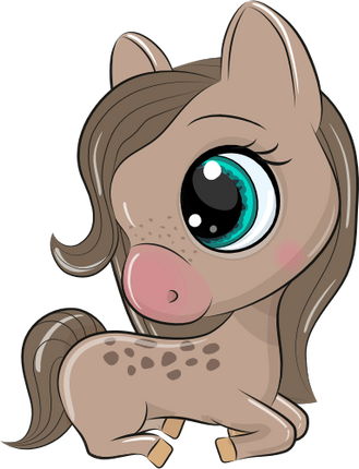 (s133-26-M) Cute Cartoon Horse