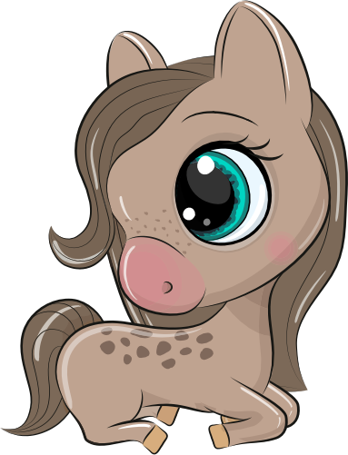 (s133-26-M) Cute Cartoon Horse