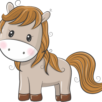 (s133-26-P) Cute Cartoon Horse