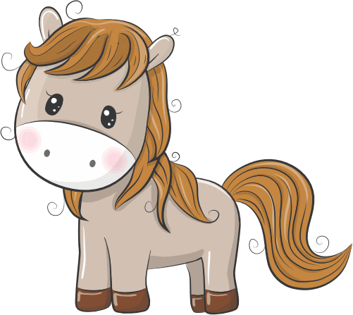 (s133-26-P) Cute Cartoon Horse