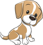 (s133-27-1A) Cute Cartoon Beagle