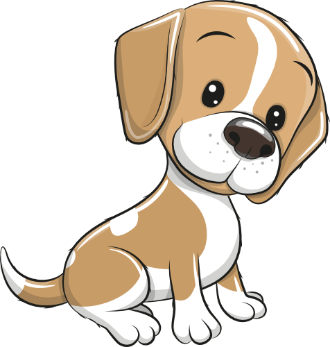 (s133-27-1A) Cute Cartoon Beagle
