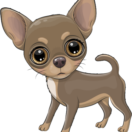 (s133-27-2A) Cute Cartoon Chihuahua