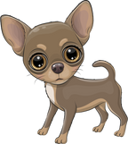 (s133-27-2A) Cute Cartoon Chihuahua