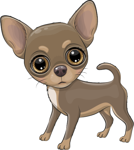 (s133-27-2A) Cute Cartoon Chihuahua
