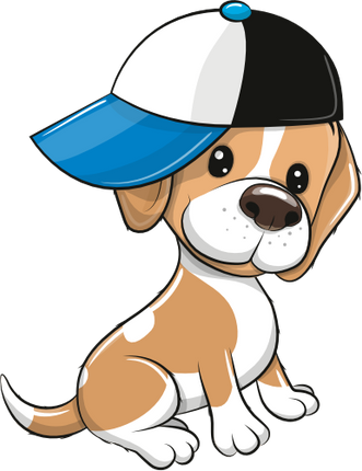 (s133-27-1B) Cute Cartoon Beagle Baseball Cap