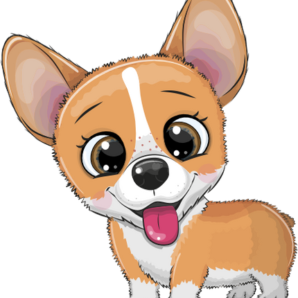 (s133-27-1E) Cute Cartoon Corgi