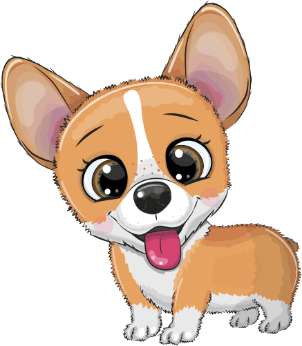 (s133-27-1E) Cute Cartoon Corgi