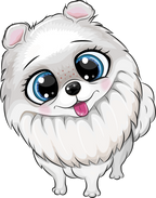 (s133-27-1S) Cute Cartoon Pomeranian