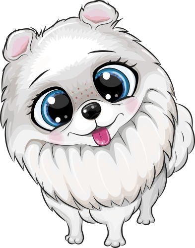 (s133-27-1S) Cute Cartoon Pomeranian