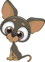 (s133-27-1T) Cute Cartoon Chihuahua