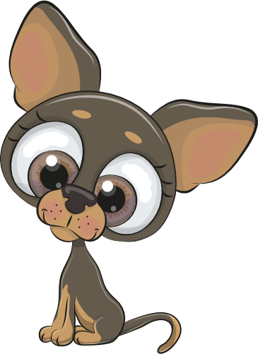 (s133-27-1T) Cute Cartoon Chihuahua