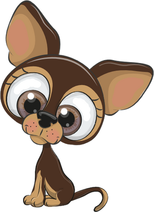 (s133-27-1U) Cute Cartoon Chihuahua