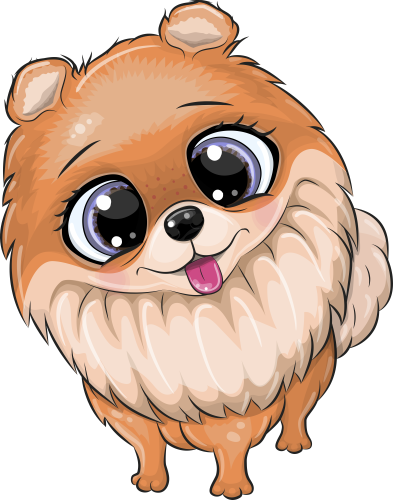 (s133-27-1W) Cute Cartoon Pomeranian