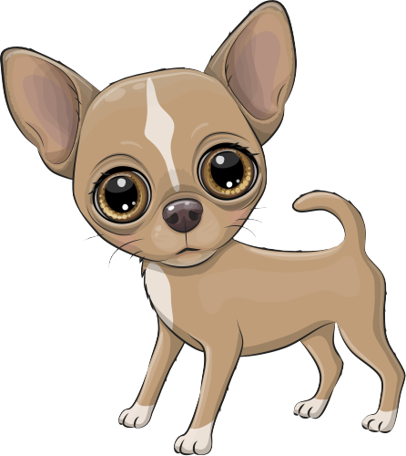(s133-27-1X) Cute Cartoon Chihuahua