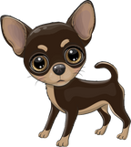 (s133-27-1Y) Cute Cartoon Chihuahua