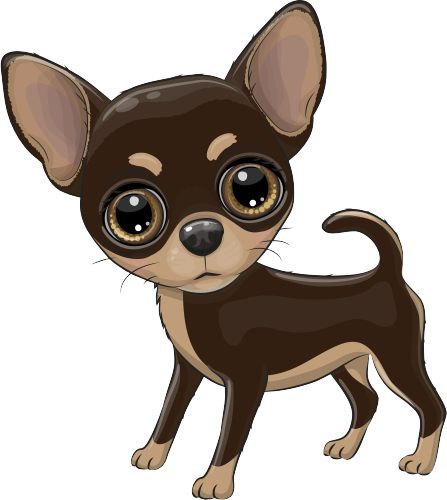 (s133-27-1Y) Cute Cartoon Chihuahua