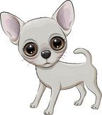(s133-27-1Z) Cute Cartoon Chihuahua