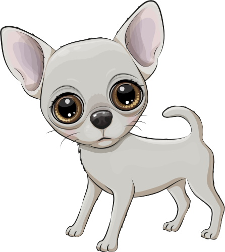 (s133-27-1Z) Cute Cartoon Chihuahua