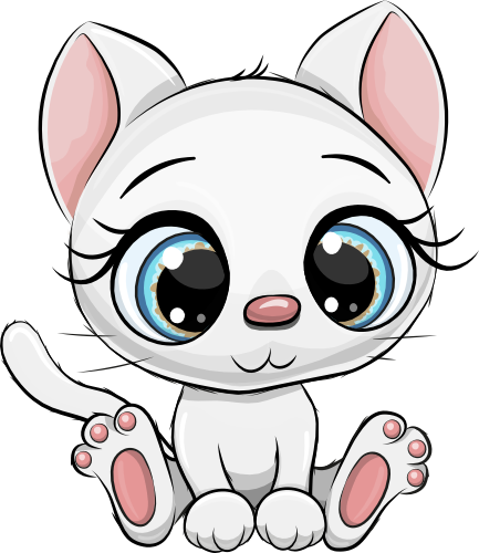 (s133-28-A) Cute Cartoon Cat Kitten