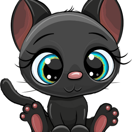 (s133-28-D) Cute Cartoon Cat Kitten
