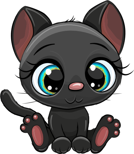 (s133-28-D) Cute Cartoon Cat Kitten