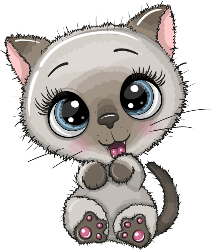 (s133-28-H) Cute Cartoon Cat Kitten