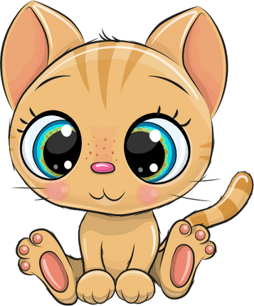 (s133-28-I) Cute Cartoon Cat Kitten