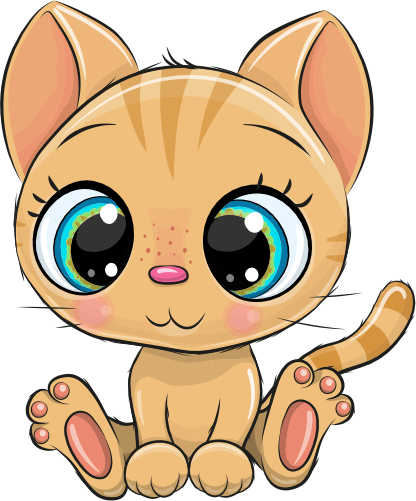(s133-28-I) Cute Cartoon Cat Kitten