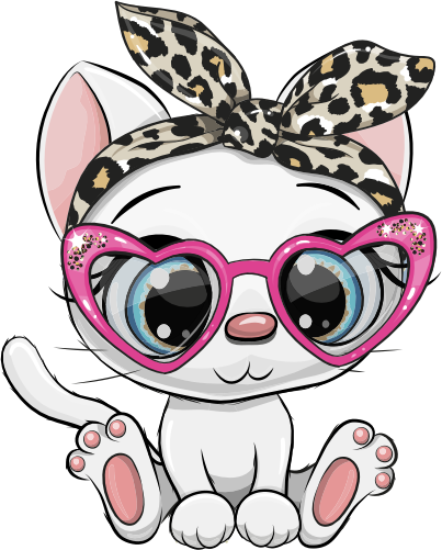 (s133-28-M) Cute Cartoon Cat Kitten Leopard Headband Glasses