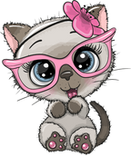 (s133-28-U) Cute Cartoon Cat Kitten Flower Headband Glasses