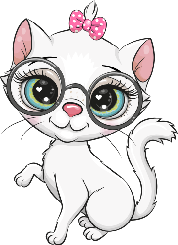 (s133-28-V) Cute Cartoon Cat Kitten Bow Glasses